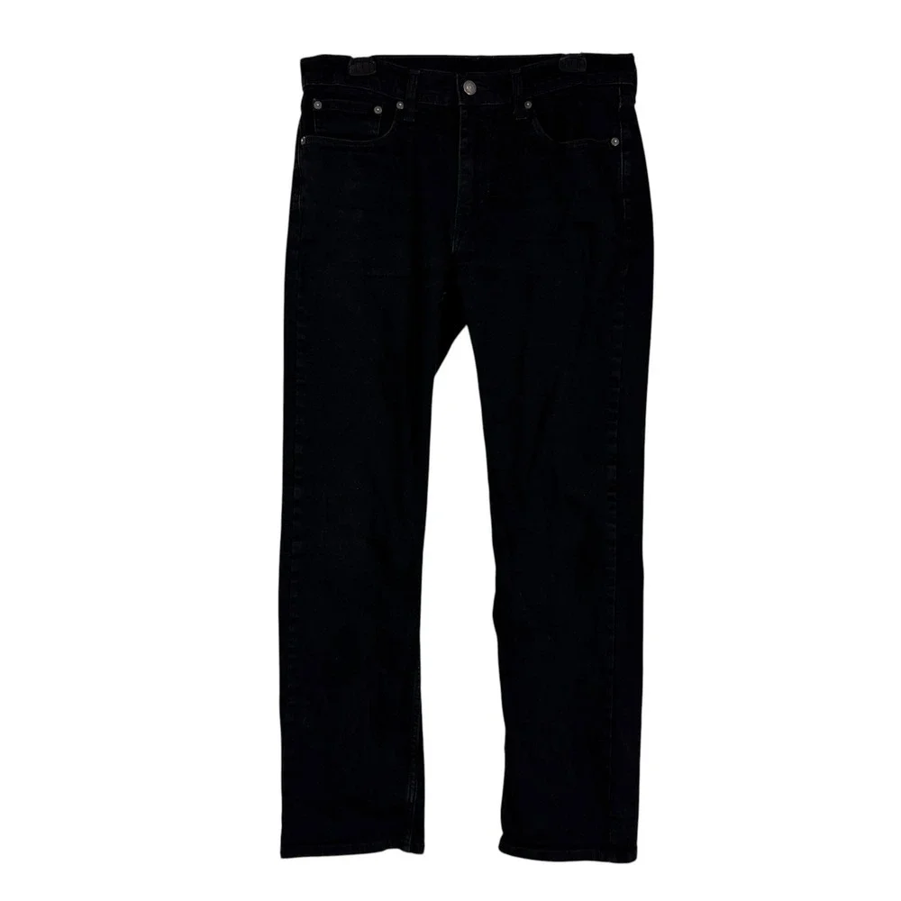 Levi's 514 Jeans Mens 32x32 Black Dark Wash Regular Straight Stretch Denim